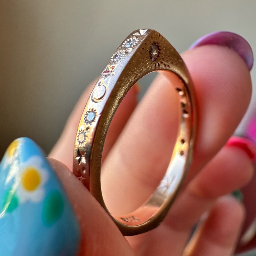 Pieces of Starr 14k Rose Gold Celestial Slice Ring